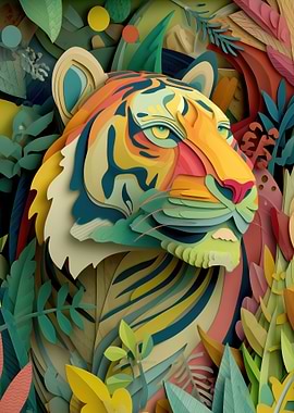 Colorful Tiger in Jungle