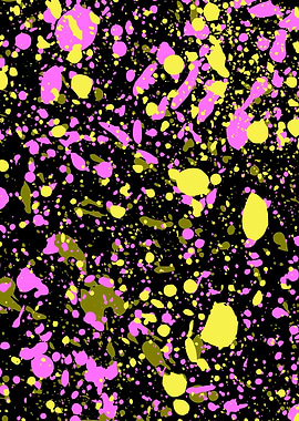 Pink Black Brown Abstract Paint Splats