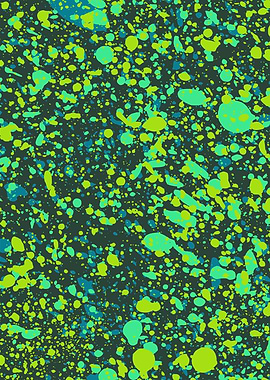 Abstract Green Paint Splatter Pattern