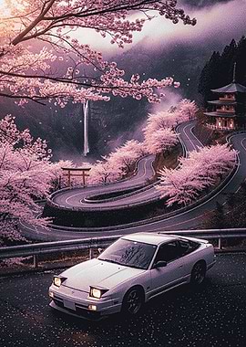 Sports Car on a Scenic Mountain Road