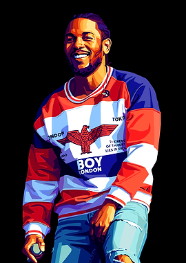 Kendrick Lamar Pop Art Portrait