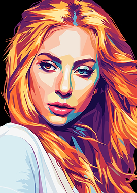 Pop Art Portrait of Lady Gaga