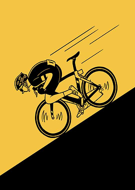 Cyclist Descending a Hill