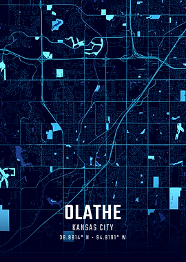 Olathe Kansas City Midnight Map