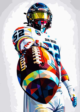 Football Player with Colorful Ball