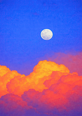 Moonlit Clouds at Dusk