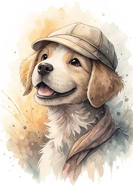 Cute Dog Wearing a Hat