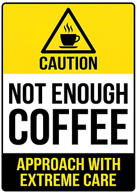 Not Enough Coffee Caution Sign