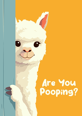 Cute Llama Peeking Around Corner