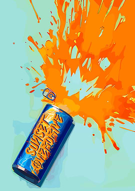 Spilled Energy Drink Can