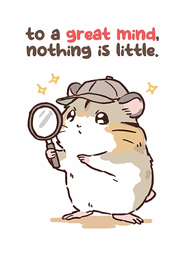 Cute Hamster Detective with Magnifying Glass