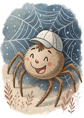 Cute Spider Wearing a Baseball Cap