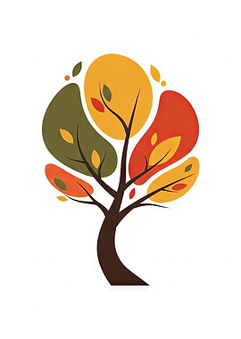 Stylized Autumn Tree Illustration