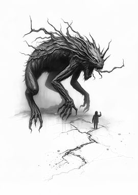 Monster and Human Confrontation