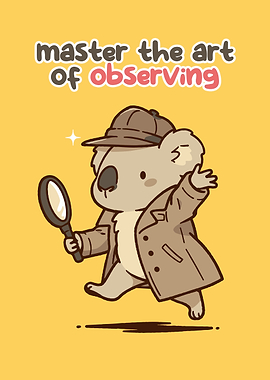 Cute Koala Detective with Magnifying Glass