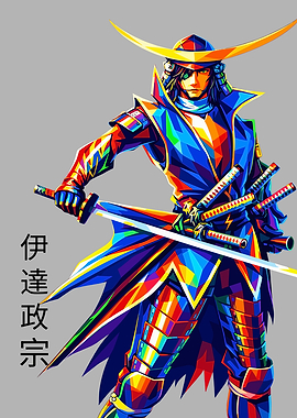 Colorful Samurai Warrior