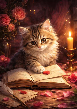 Kitten with Love Letter
