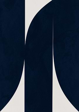 Abstract Dark Blue and Beige Shapes