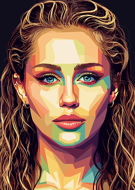 Miley Cyrus Pop Art Portrait