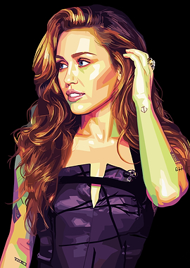 Pop Art Portrait of Miley Cyrus