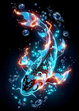Neon Koi Fish