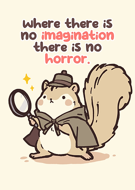 Cute Squirrel Detective with Magnifying Glass