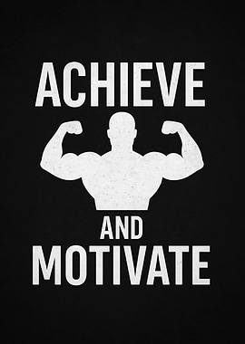 Achieve and Motivate Fitness Poster