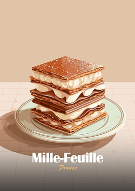 Mille-Feuille Pastry Illustration