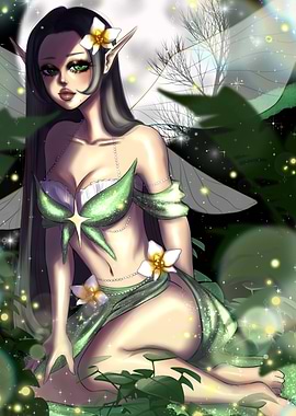 Enchanting Fairy in a Moonlit Forest