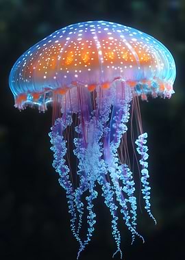 Vibrant Jellyfish with Tentacles