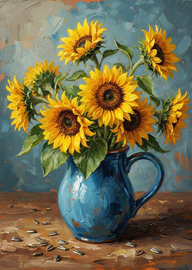 Golden Sunflower Still Life