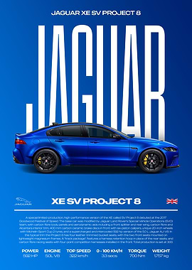 Jaguar XE SV Project 8 Car Poster