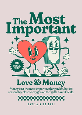 Love & Money Retro Cartoon