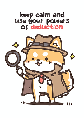 Cute Detective Dog with Magnifying Glass