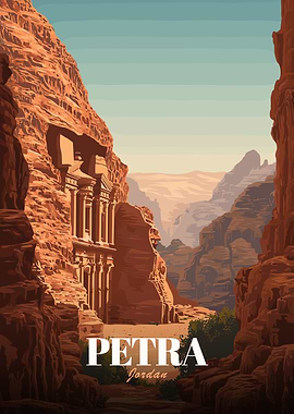 Petra Jordan Travel Poster