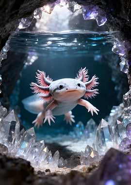 Axolotl in Crystal Cave