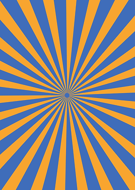 Blue and Orange Sunburst Pattern