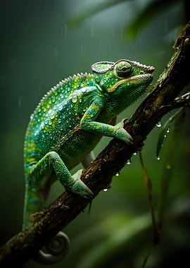 Chameleon in the Rain