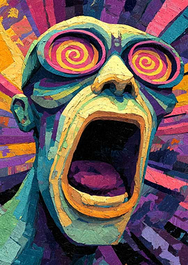 Psychedelic Screaming Face