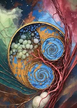 Golden Fibonacci – Organic Cosmic Spiral – Abstract Porcelain #132