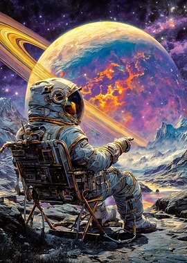 Astronaut's Serene Galactic Viewpoint