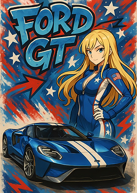 Ford GT Anime Poster
