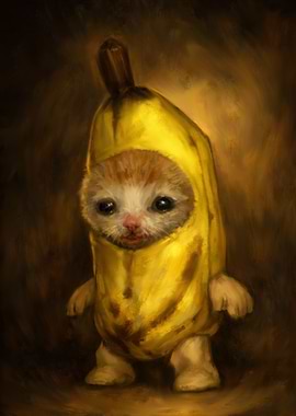Kitten in a Banana Costume