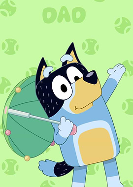 Bluey Dad with Umbrella