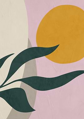Abstract Botanical Sun Art