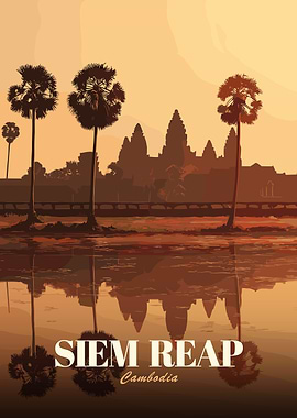 Angkor Wat Siem Reap Travel Poster