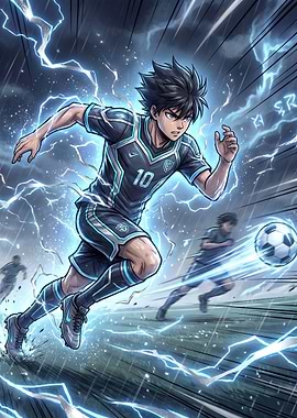 Soccer Player with Lightning Power