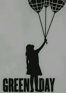 Green Day Silhouette with Balloons