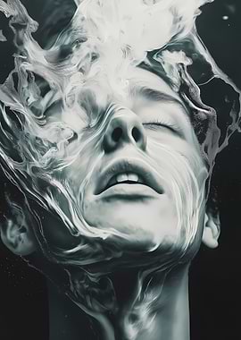 Abstract Face with Smoke