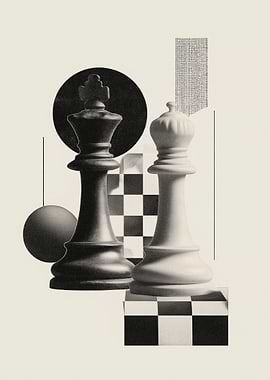 Chess Kings and Queen Abstract
